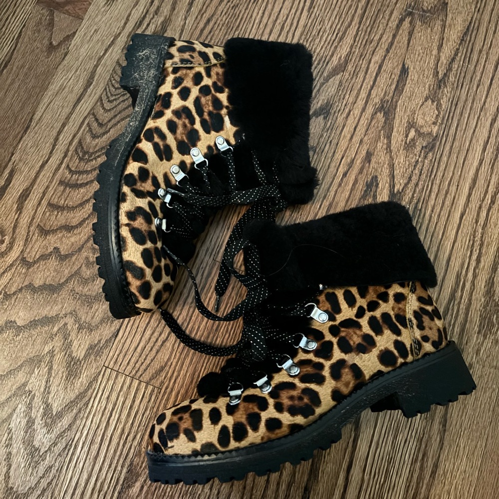 Jcrew leopard winter boots size 8 - Picture 2 of 4